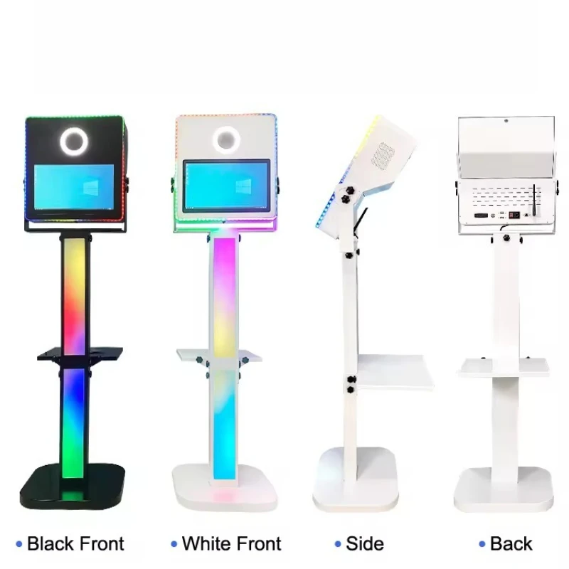 15.6-Inch Touch Screen Selfie DSLR Photo Booth Machine Flash Printer and Photo Box Booth iPad Compatible Party