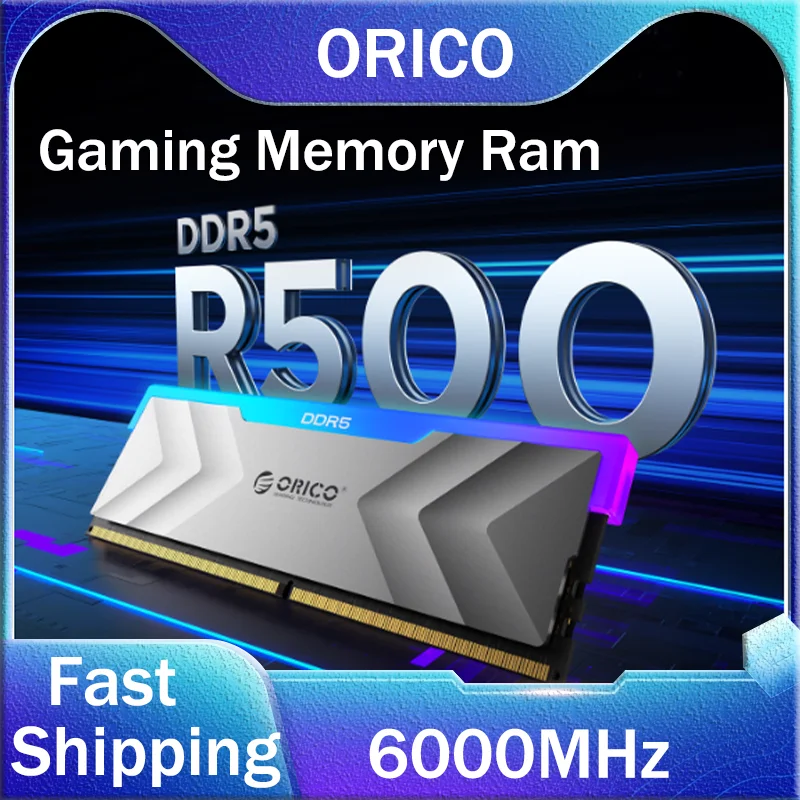 

ORICO DDR5 RAM 32G Kit (2x16GB) 6000MHz Memory Module 16G Gaming RGB Light Strip Desktop Gaming Memory Intel& AMD Compatible