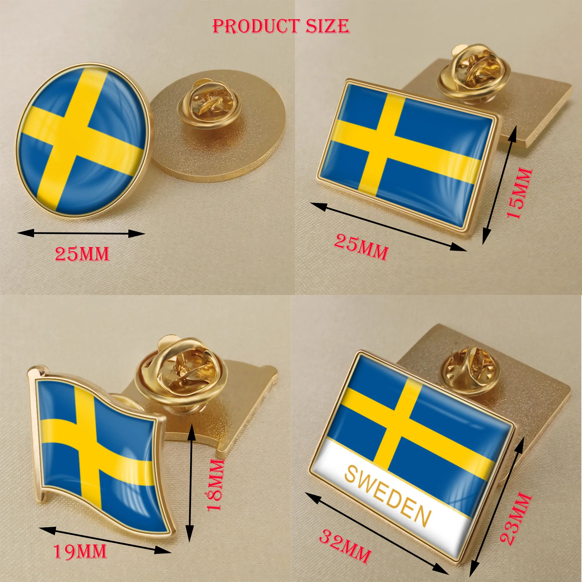 Sweden Flag Brooches Badges Lapel Pins