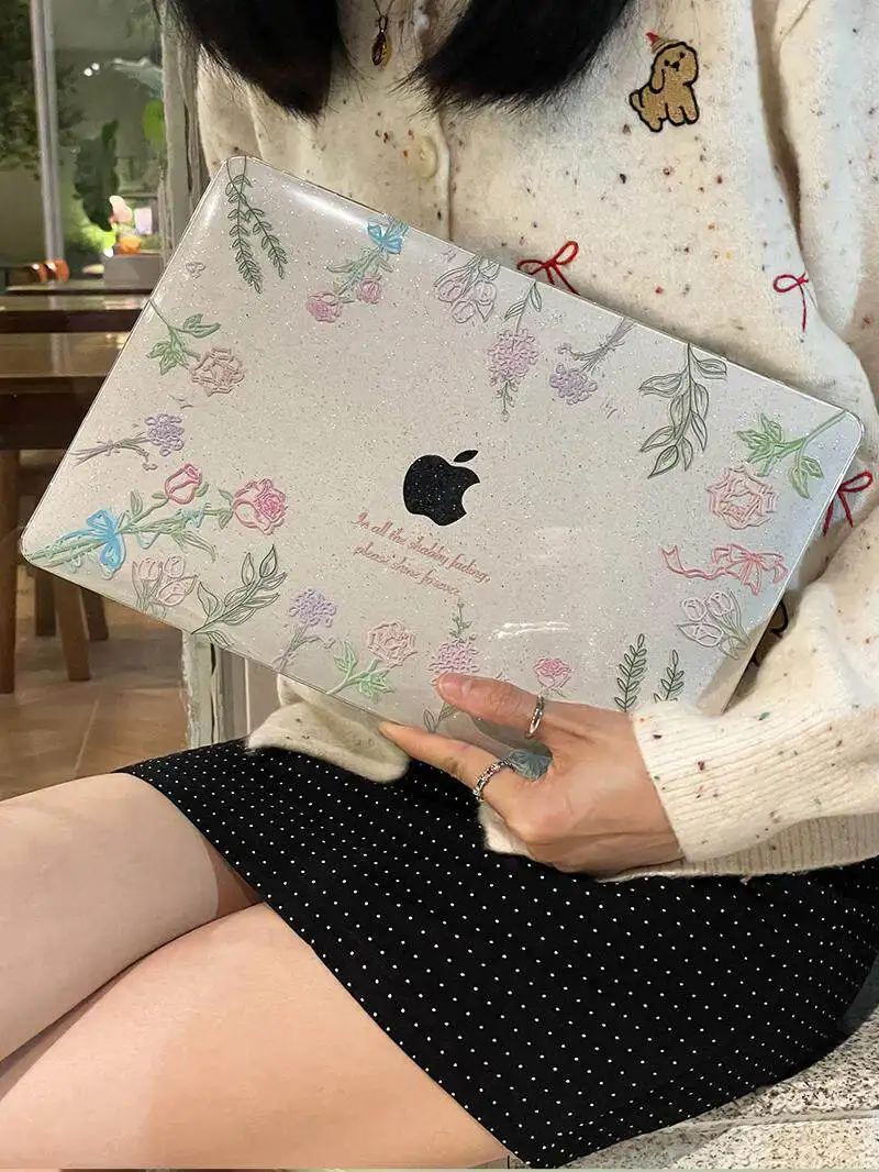 

Colorful FlowerSparkling Laptop Case For Macbook Neo 2026 A3404 Air 13 15 M4 M5 A3448 Touch Bar ID Pro 14 A3426 16in A3428 Cover