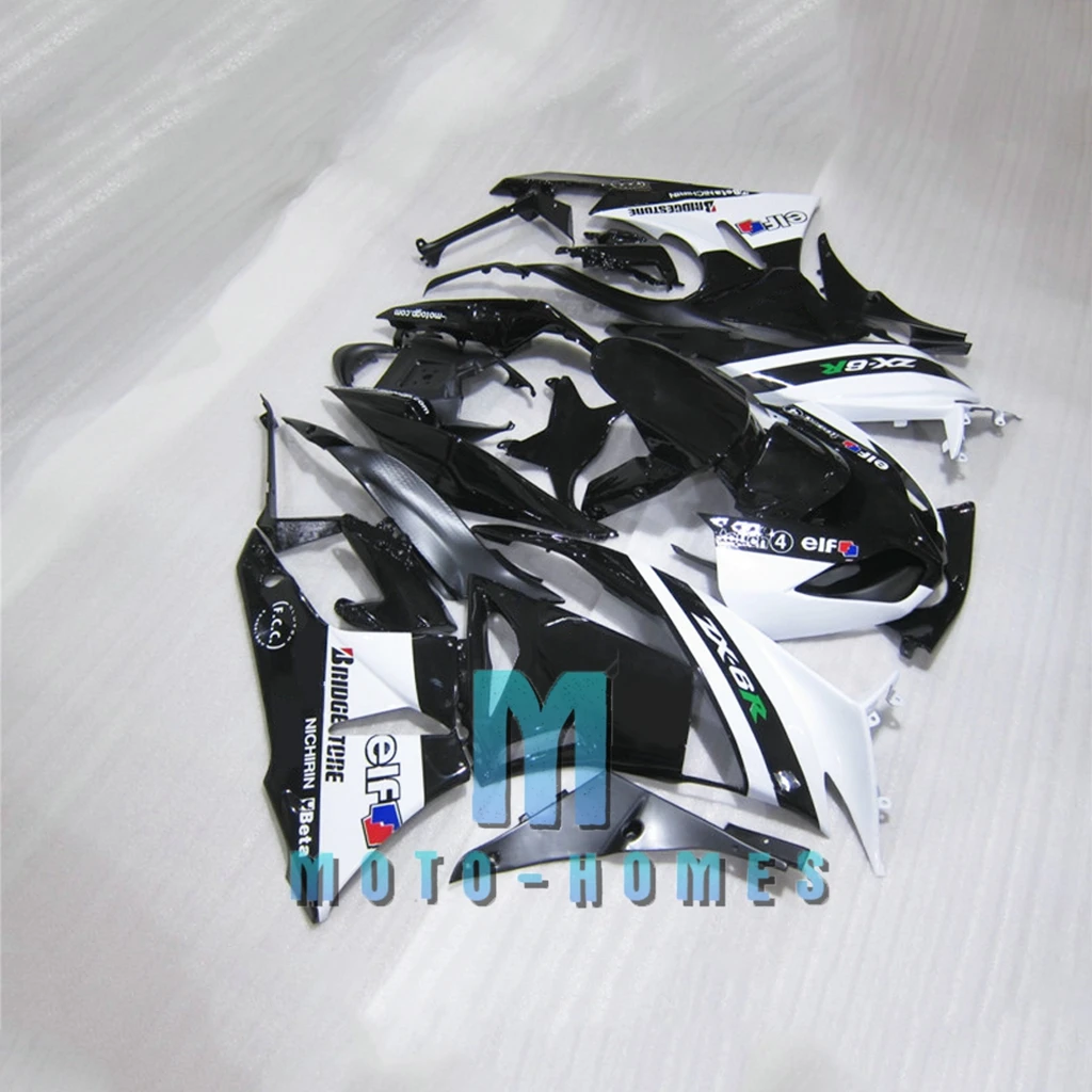 Free Custom Fairing Set for ZX6R 2009 2010 2012 Kawasaki Ninja 09 10 11 12 ZX 6R Chinese Injection ABS Bodywork White Black