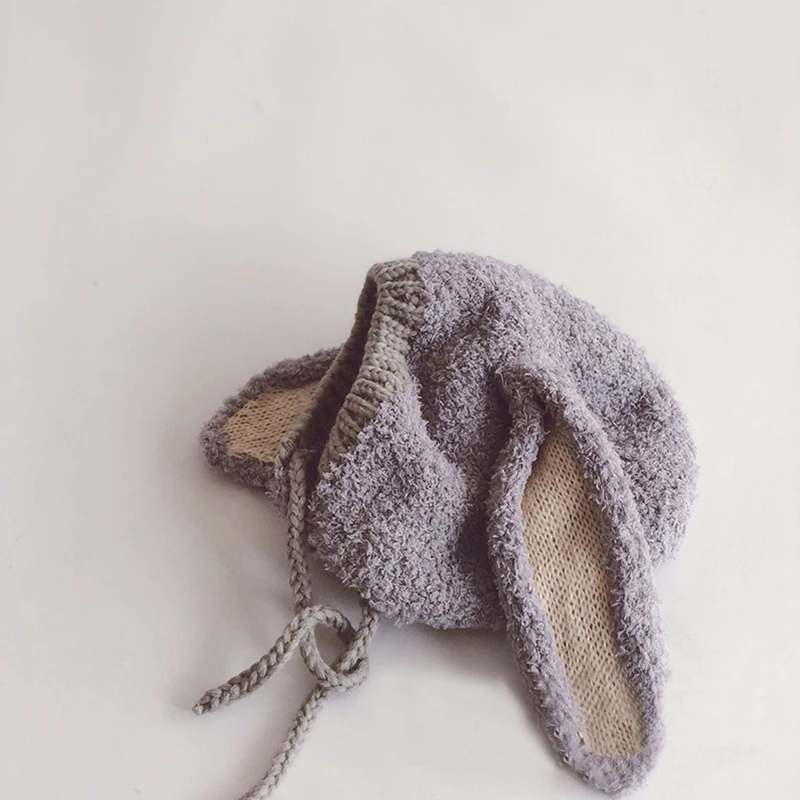 겨울 아기 귀 보호 모자, 만화 토끼 유아 후드 비니, 토끼 어린이 귀마개 모자, 두꺼운 봉제 어린이 따뜻한 헤드기어