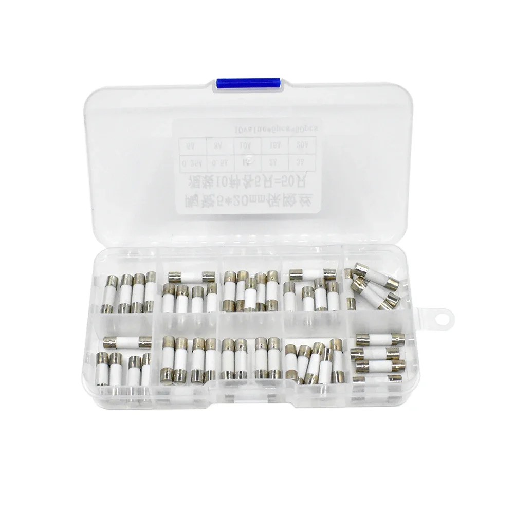 

ONE BOX 50pcs Slow Blow T Ceramic Fuse 5mm X 20mm 0.25A 0.5A 1A 2A 3A 5A 8A 10A 15A 20A 250V