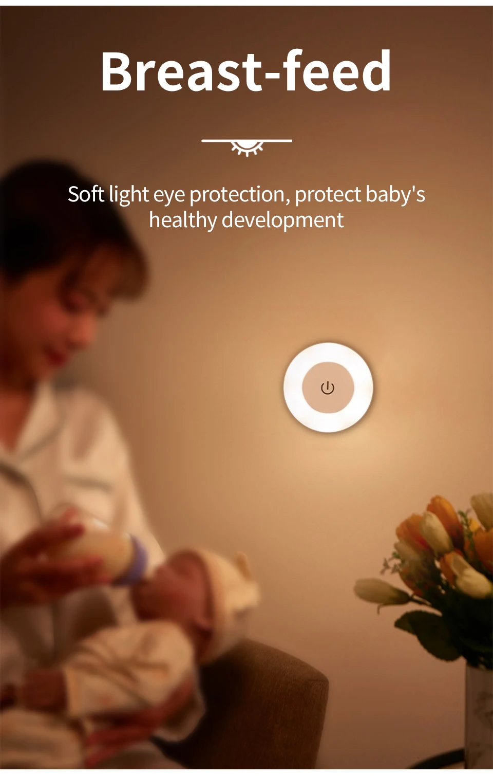 Touch Dimming LED Night Light USB Rechargeable Night Lamp Dedroom Kitchen Cabinet Wardrobe Lamp Staircase Wireless Closet Light