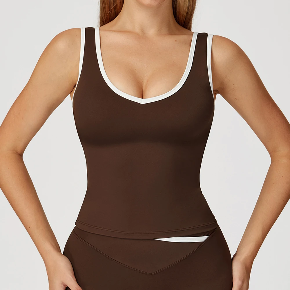 

Противоударный спортивный жилет, женский спортивный бюстгальтер, женская тренировочная одежда без рукавов для йоги, топ для спортзала, быстросохнущая спортивная одежда, майка для тренировок