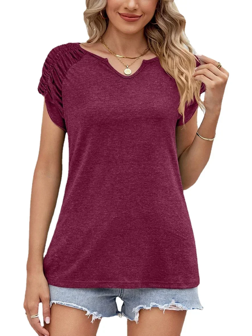 Women Short Sleeve U Neck T Shirt Tops for Summer