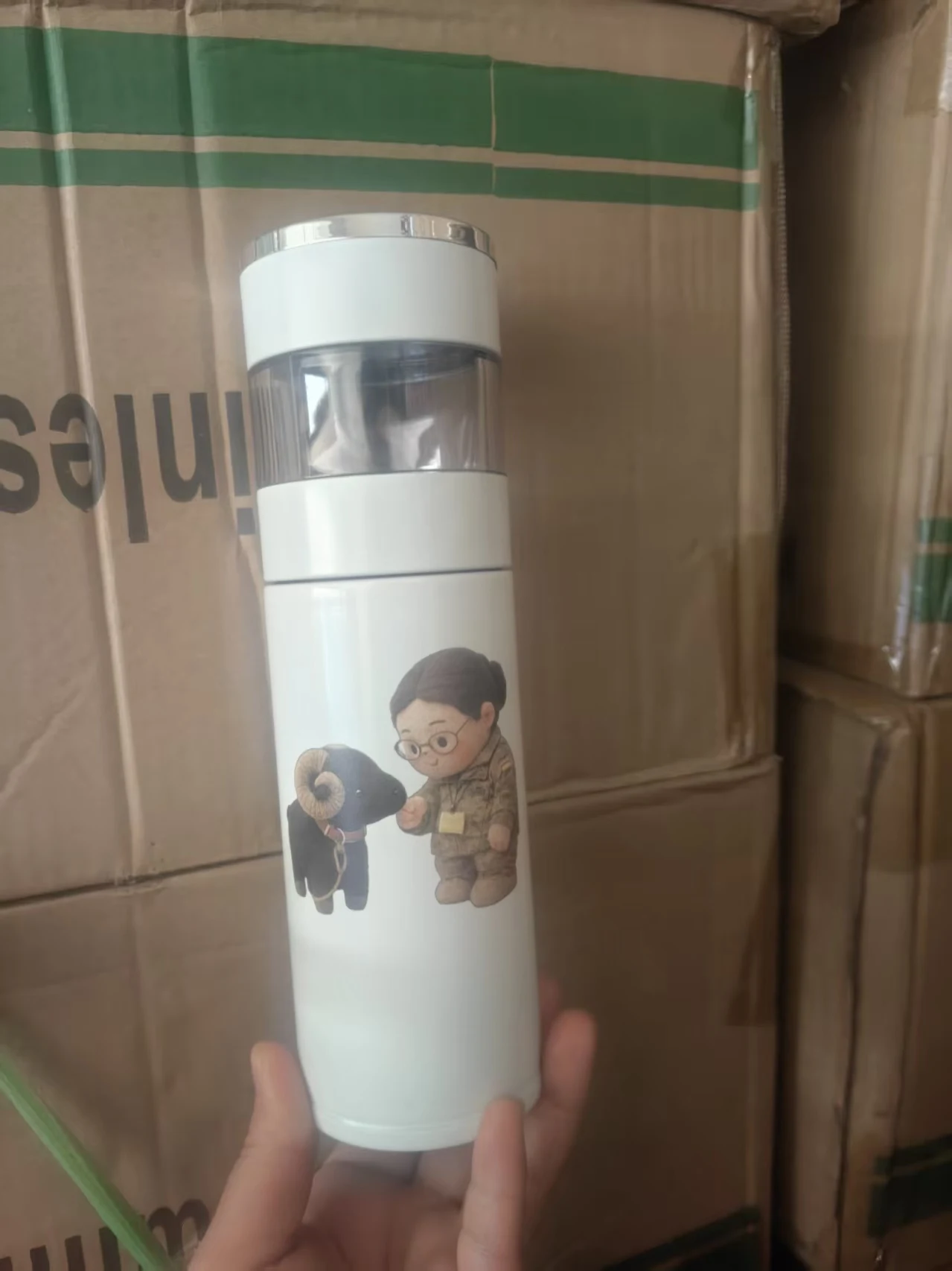 Stainless Steel Thermal Bottle with Digital Thermometer 500ml Led Bilayer Flask Vacuum Insulated Bottle Portable Thermos Bottle
