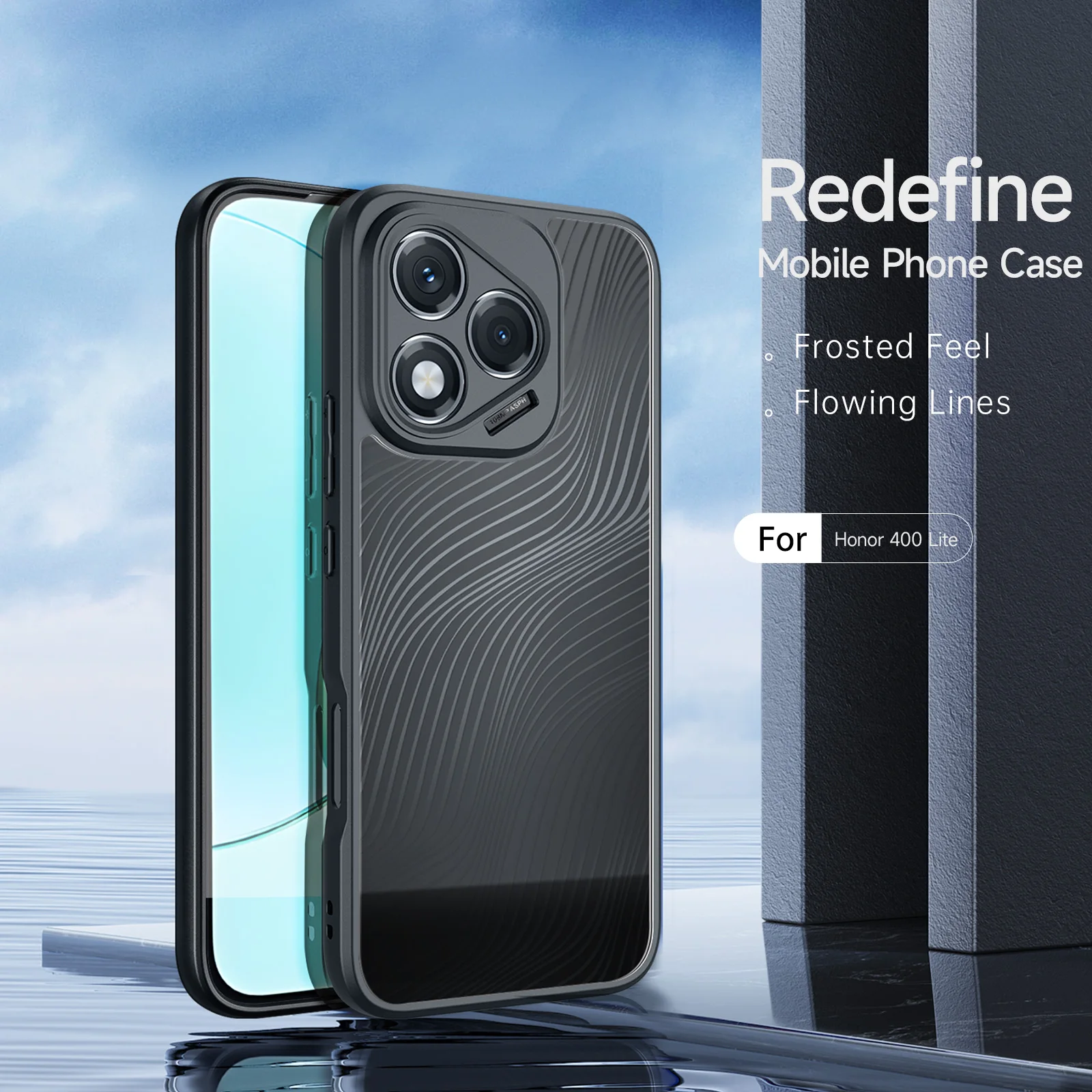 DUX DUCIS Für Honor 400 Lite 400 Pro Abdeckung TPU + Acryl Linien Zurück Transparente Abdeckung Anti-Fingerprint Airbag Anti-drop Telefon Fall