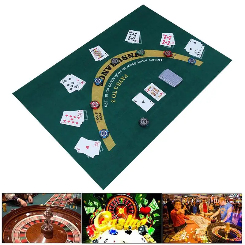 Tabletop Casino Filz Layout doppelseitige Pokerspiel matte für Texas Holdem Poker und Blackjack Professional Grade Roulette Spiel