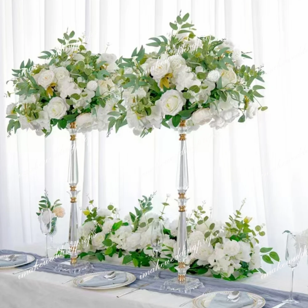 wedding table candlestick holder sliver Gold Metal CandleHolder Stand Table backdrop stick Centerpieces