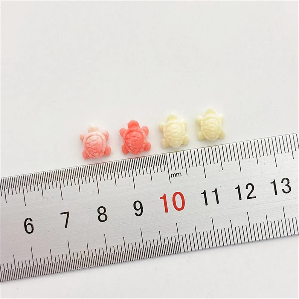 Shell Powder Pressed Small Turtle Straight Hole Loose Beads Separated Beads Handmade DIY Chains Bracelet Accessories Materials