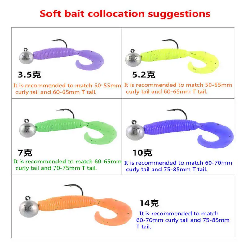 20pcs BKK 9060 Fishing Hooks 1.8g-14g Crank Anti-rust High Carbon Steel Soft Worm Bait Barbs 3X Jig Lead Head Hook Tackle Tools