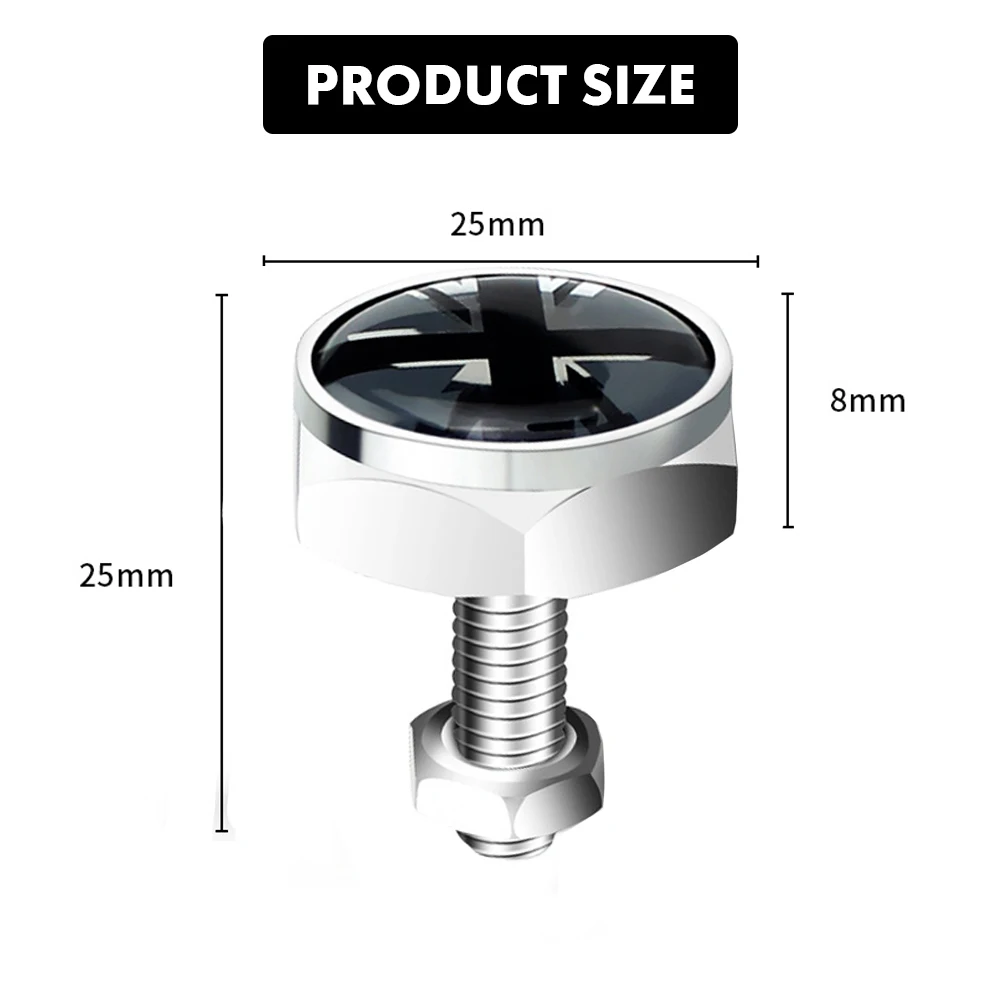 4Pcs/set Car License Plate Fixed Bolt Screw Caps Emblem Decal For BMW Mini Cooper JCW One S Countryman Car Styling Accessories