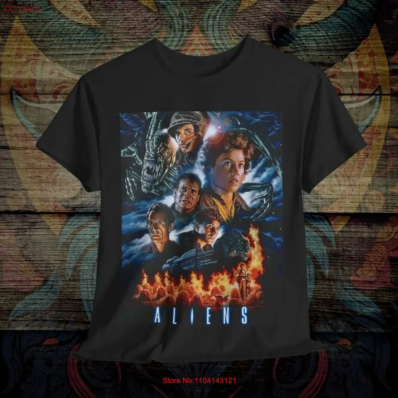 Retro ALIENS Vintage Movie Poster T Shirt Geek tee vintage Washed Comfortable Soft graphic Stylish Slightly fashion homme