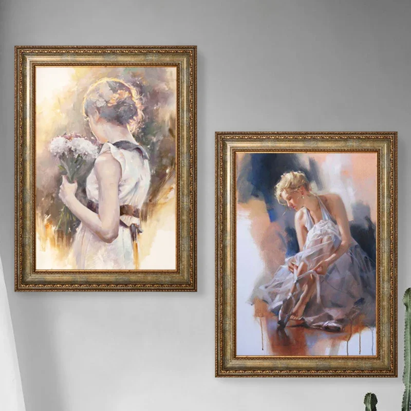 Gold Paint Frame Oil Paintings Wall Art Photocard Holder Embroidery Frame Shadow Box Porta Retrato Digital Ozdoby Do Pokoju