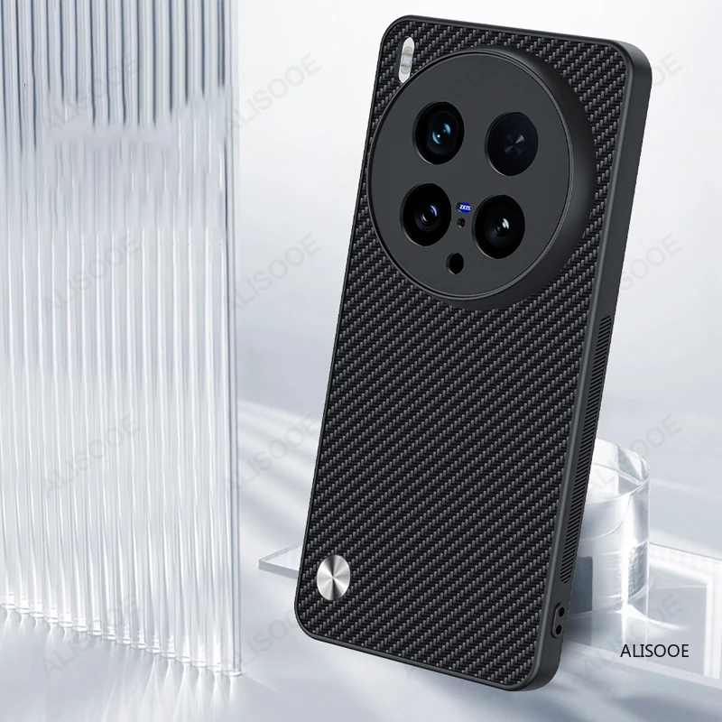 Stoßfest Funda für VIVO X200 Ultra Fall Luxus Faser Textur PU Leder Schutz Zurück Abdeckung Capa