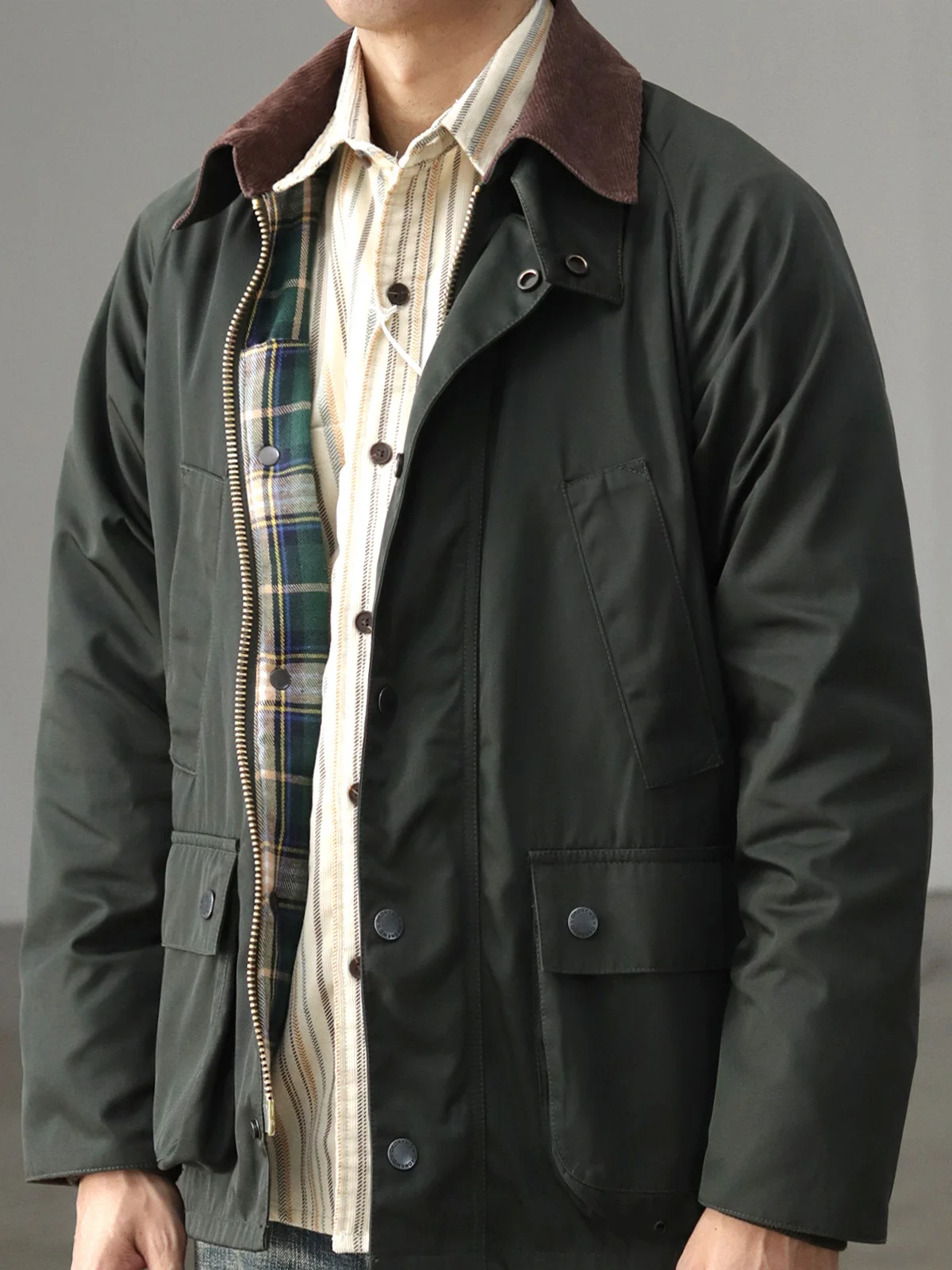 

Vintage Workwear Oil Wax Corduroy Jaet Men's Spring Autumn Flip Collar Hunting Coat Youth Faion Polyester Thiened Long ...