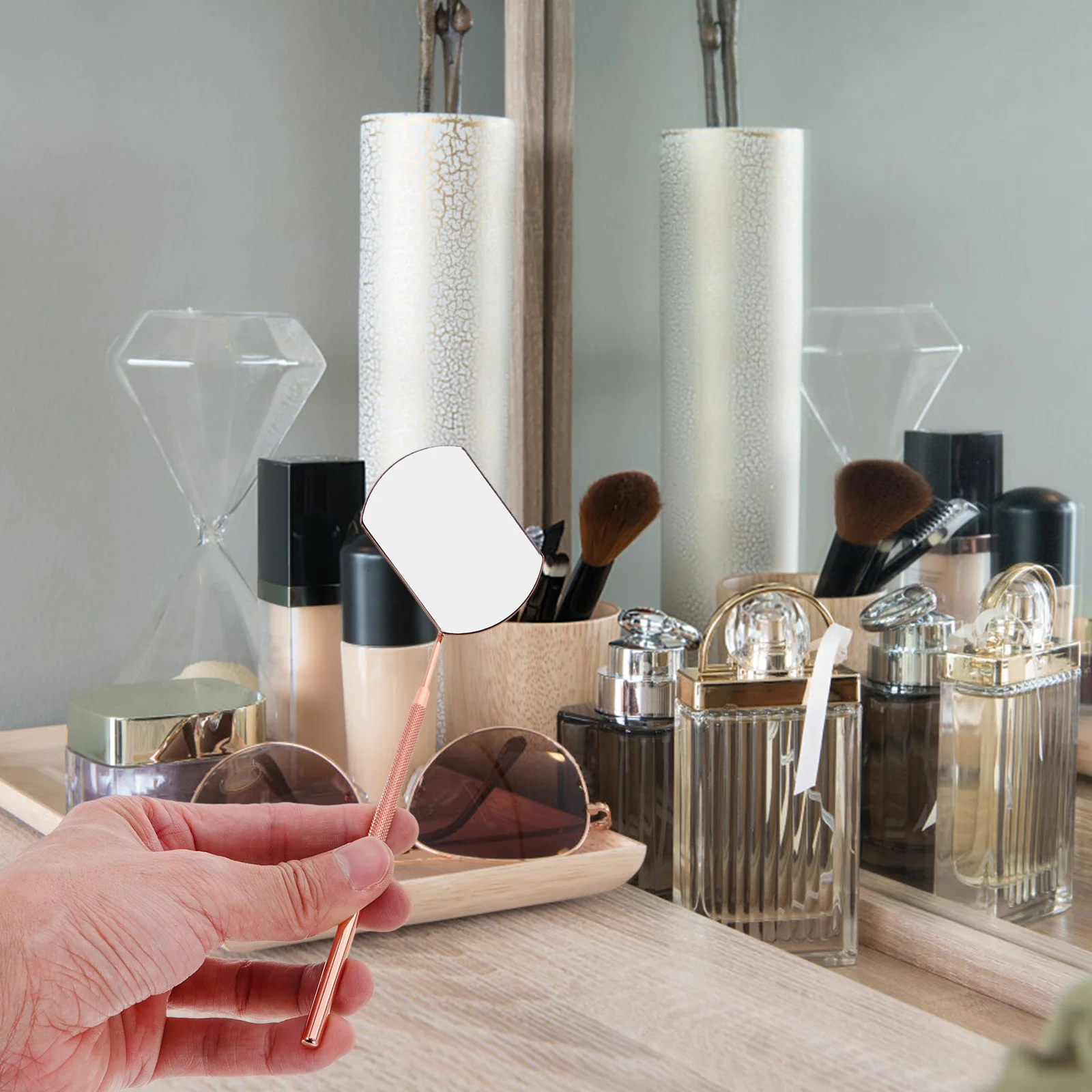 

Handheld Eyelash Mirror Stainless Steel Detachable for Lash Techs Precision Inspection Mirror for Eyelash Extensions Accessories