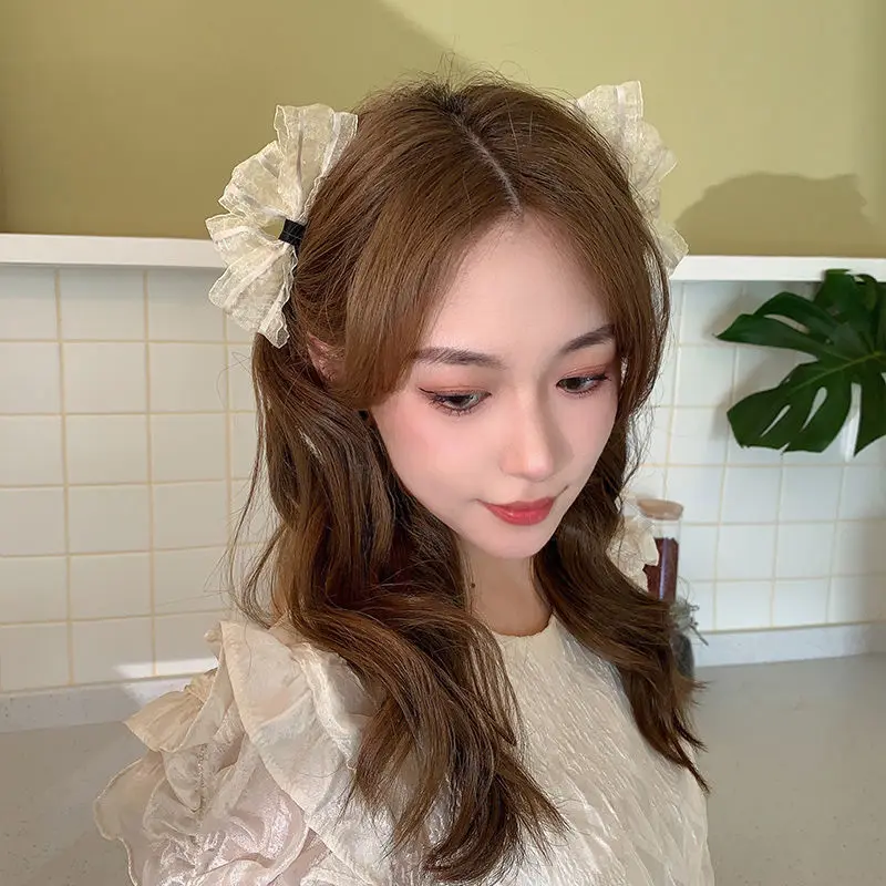 New Korean Lace Bow Hair Clip Headwear 2023 Fashion Exquisite Embroider Sweet Hairpin for Women Girls Hair Accessories