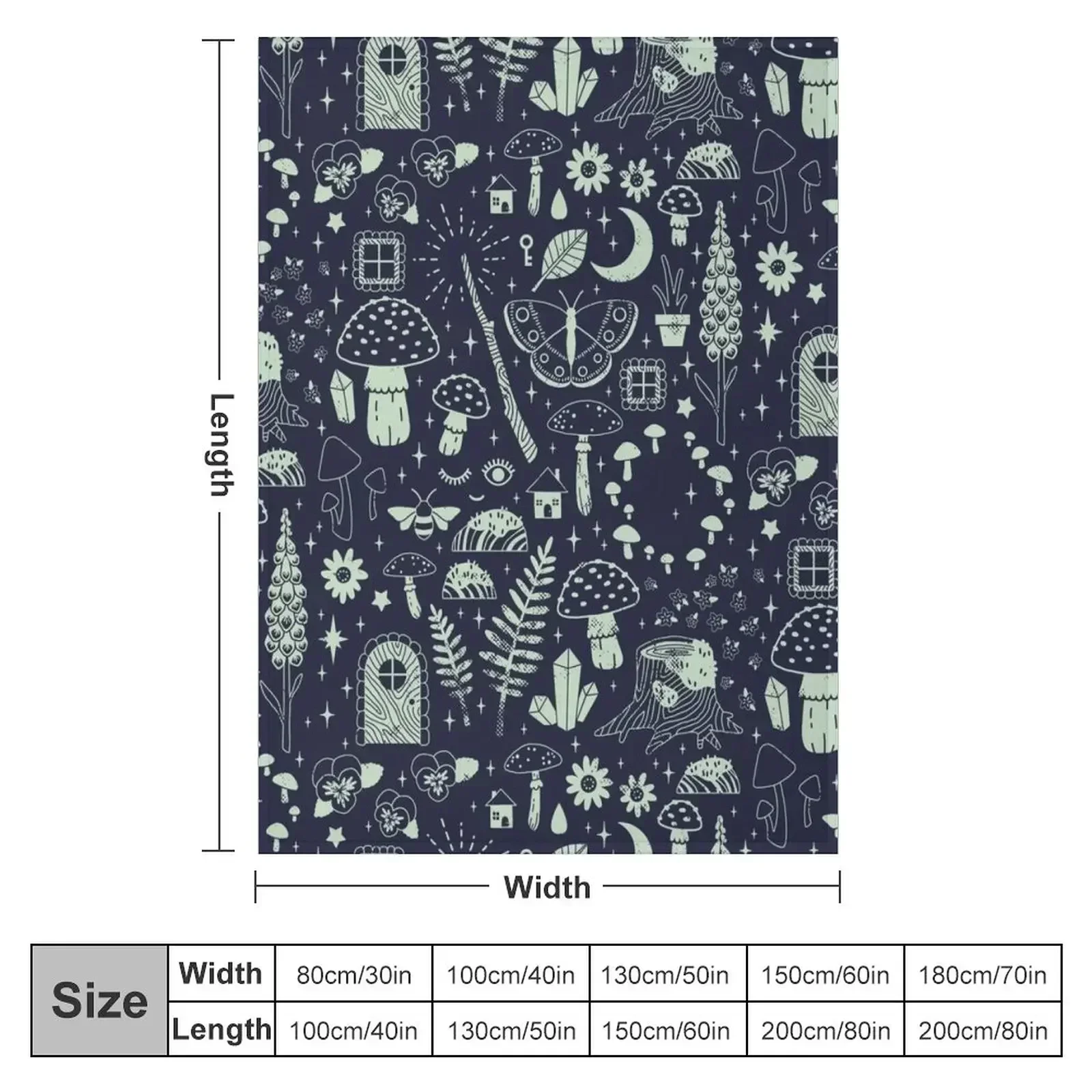 Fairy Garden: Midnight Throw Blanket Summer Beddings Extra Large Throw Soft Beds Soft Plaid bed plaid Plaid on the sofa Blankets