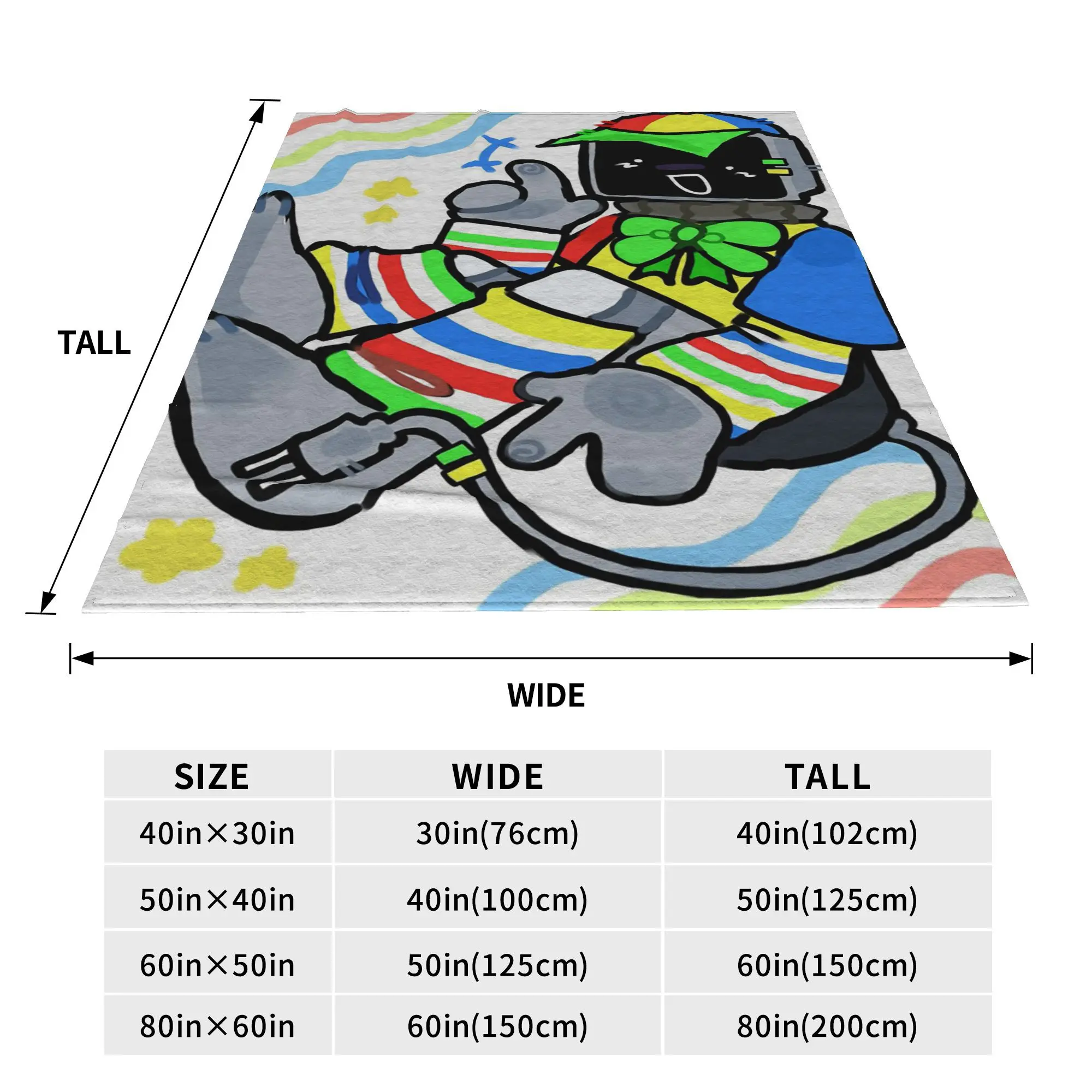 Flannel Throw Blanket Mr Fun Computer - Incredibox Sprunki Music-Mixing Game Warm Plush Blankets for Bed Living Home Picnic Sofa