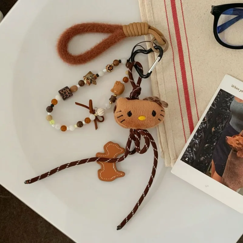 Sanrio kawaii olá kitty brinquedo de pelúcia bonito brinquedo de pelúcia mochila pingente dos desenhos animados chaveiro menina anime festival presente aniversário