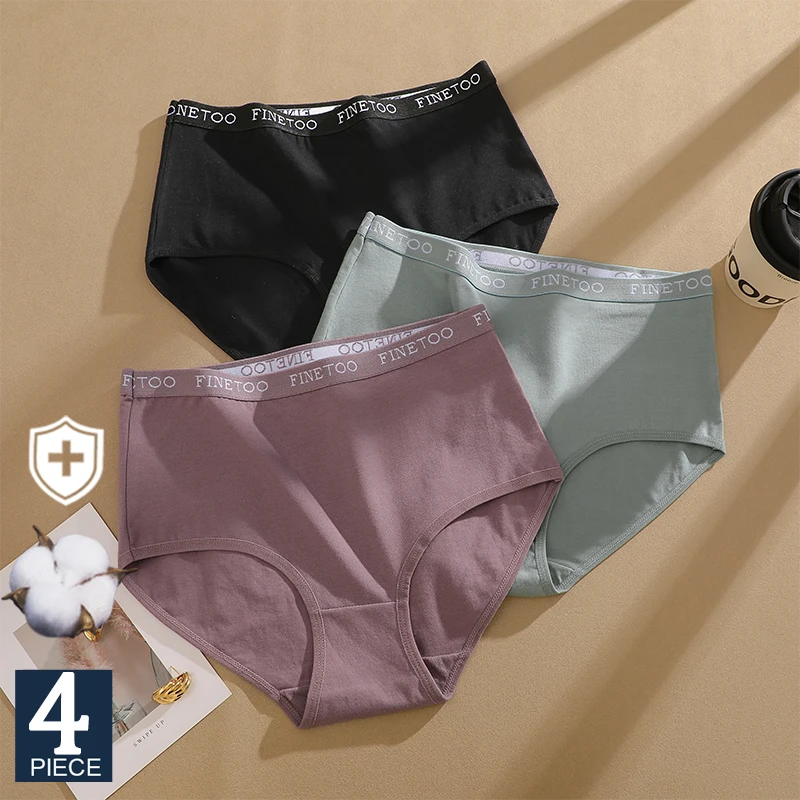 FINETOO 4Pcs frauen Nahtlose Baumwolle Slip Frauen Plus Größe Höschen Atmungsaktive Unterwäsche Weibliche Hohe Taille Weiche Dessous S-XXL