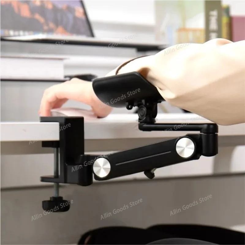 Aluminum Alloy Height Adjustable Keyboard Wrist Rest & Elbow Support, Desk Arm Bracket, wrist Protector support Extension Holder