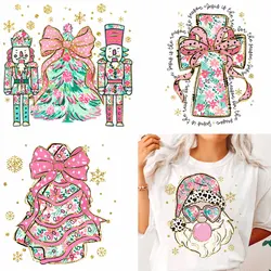 Christmas Santa, Heat Transfer Sticker DIY Iron-On Decals For Clothes T-Shirt Making Christmas Patches Pillow Clothing Supplie