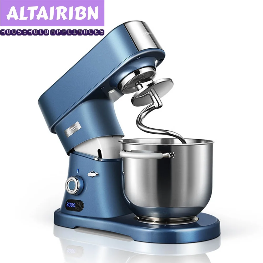 ALTAIRIBN Tilt-Head Electric Stand Mixer Professional Grade Chef Machine 7L 800W 304 Stainless Steel/1300-1600RMP With 6 Speeds