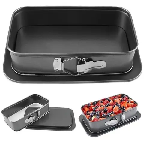 Cake Tin Removable Bottom Cake Pan Baking Tray Cheesecake Tin Rectangular Cake Pan Buckle Kitchen Baking Tool
