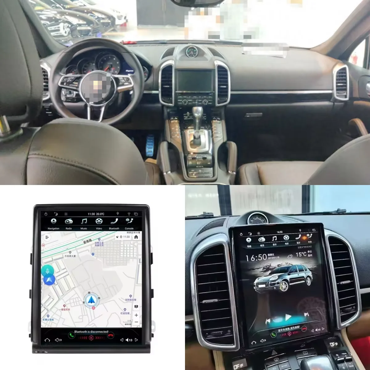 For Porsche Cayenne 2010-2017 Car Radio Multimedia Player Upgrade CarPlay Android GPS Navi Digital Cluster Front Panel