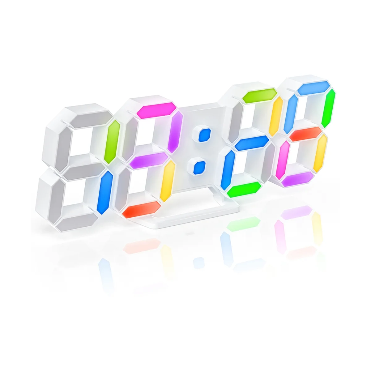 3D LED Digital Wall Clock Rgb Clock Luminous Table Alarm Clock Time Date Table Clock with App Control Bedroom