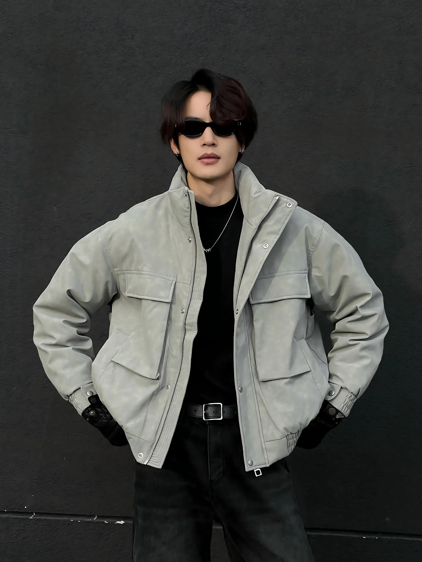 

Утепленная куртка-бомбер из искусственной кожи с воротником-стойкой, унисекс, осень-зима, высококачественная хлопковая рабочая куртка