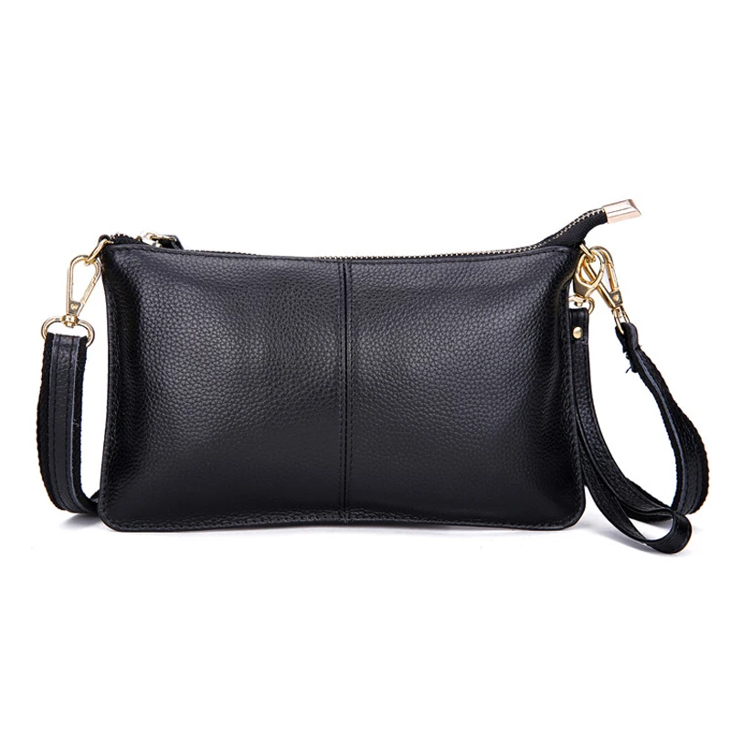 100% Real Skin Clutch Women GENUINE LEATHER Handbag Shoulder bag Calfskin crossbody bags Fashion FOR girl  Z017