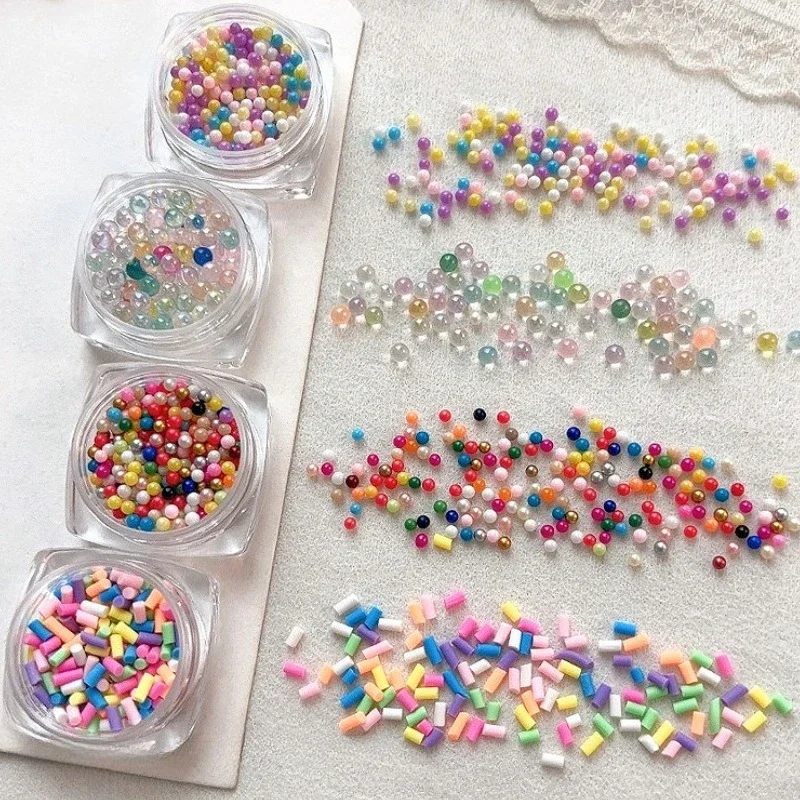 Śliczne 3D koralik ozdoby do paznokci okrągła Polka Dot piękne kolorowe wiertła bańka akcesoria urok DIY narzędzia do Manicure hurtownia