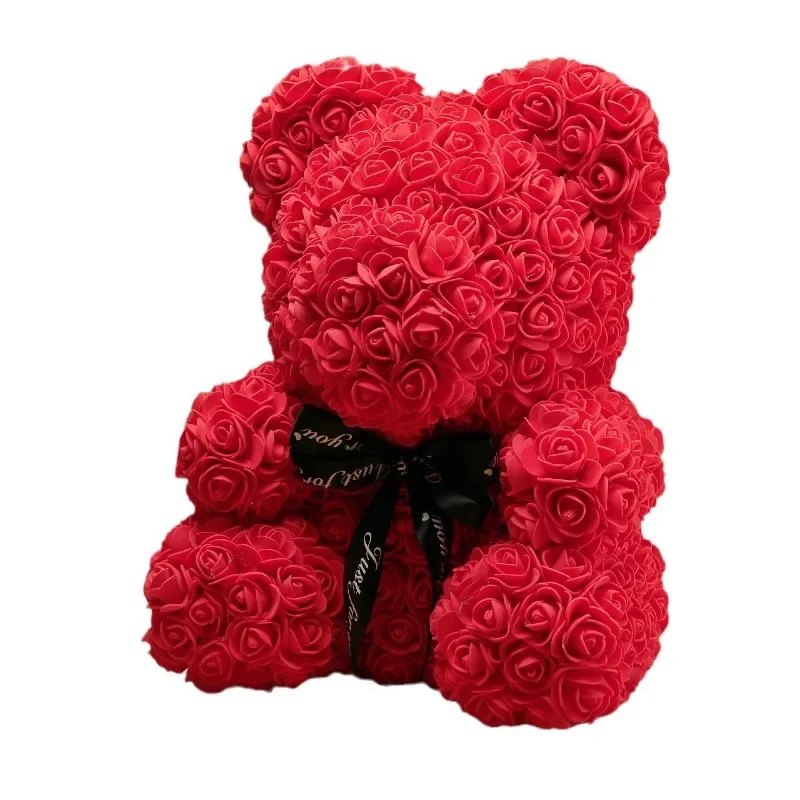 Artificial Flower Eternal Rose Teddy Bear for Mom Mother's Day Birthday Valentine's Day Anniversary Gifts & Decor Miniatures