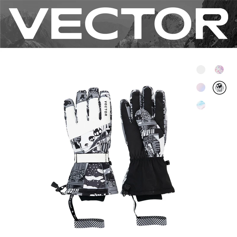 VECTOR Extra dikke heren dames 2-IN-1 wanten skihandschoenen snowboard sneeuw wintersport warm waterdicht winddicht ski kunstleer