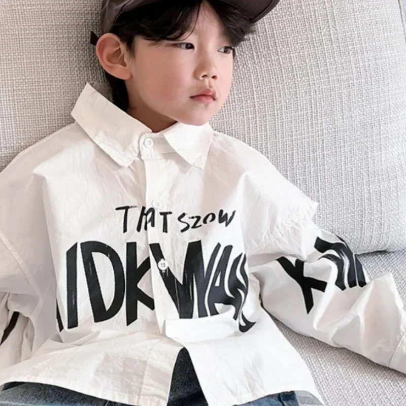 

Boys Baby's Kids Blouse Coat Jacket Outwear Cotton 2024 Loose Spring Autumn Shirts Outwear Teenagers Overcoat Children's Clothin