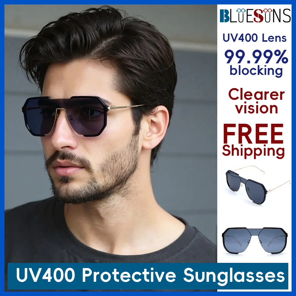 

Hexagonal UV400 Personalized Sunglasses Gray Lenses Outdoor Travel Photography Eye Protection Fashionable Sun Shades