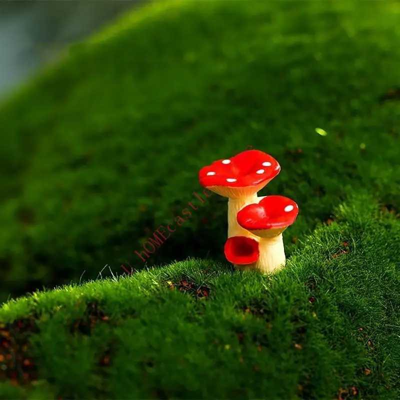 63HF Miniature Resin Mushroom Figurine Multifunction Crafts Decoration for Children Adults DIY Crafts
