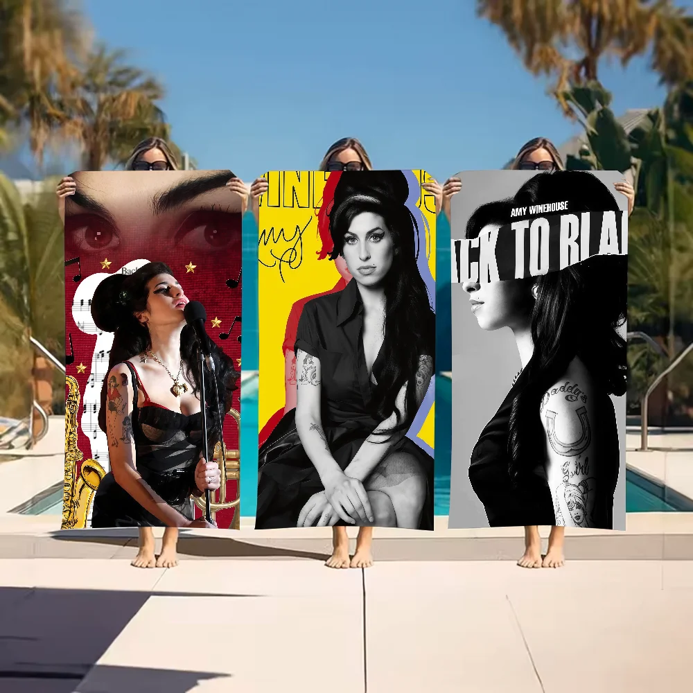 Singer Amy Winehouse Towel Sports Quick Dry Travel Camping Gear Sandproof Soft Light Large Beach Towel
