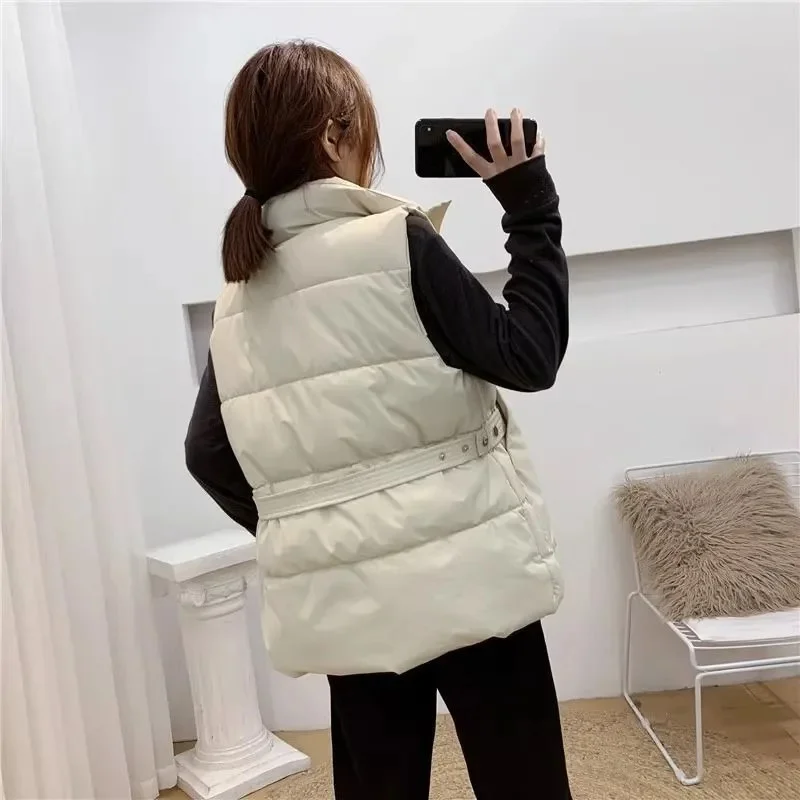 Down Cotton Vest Women 2024 New Korean Autumn Winter New Loose Fitting Outer Jacket Female Warm Vest Camisole Jacket Cardigan