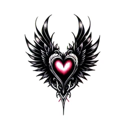 Magic Heart Wings Flying Waterproof Temporary Tattoos Men Beauty Body Art Fake Tatoo stickers Henna Tatuagens
