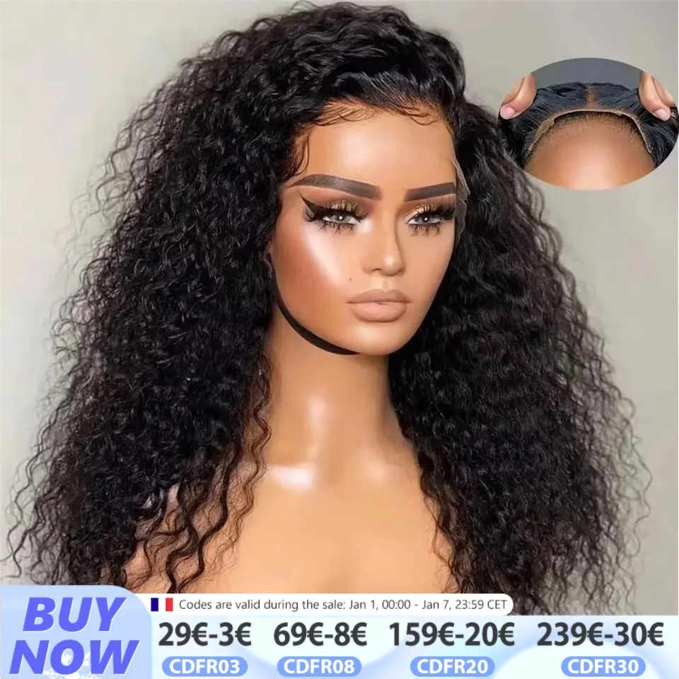 Glueless 5x5 Ready to Wear Deep Wave Lace Clousure Wig Human Hair Pre Plucked 6x4 Curly Brazilian Transparent Lace Front Wigs