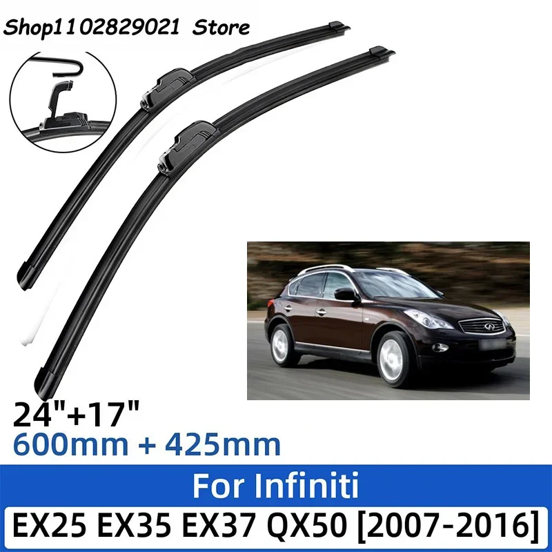 

2PCS for Infiniti EX25 EX35 EX37 QX50 2007-2016 24"+17"Front Rear Wiper Blades Windshield Windscreen Window Cutter