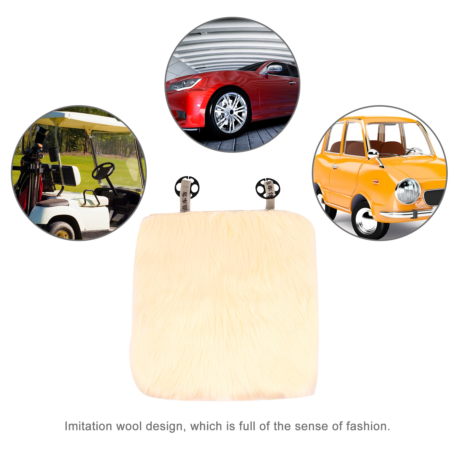 

Warm Woolen Seat Cushion Soft Car Pad for Winter Non Slip Universal Decorative Cozy Comfortable