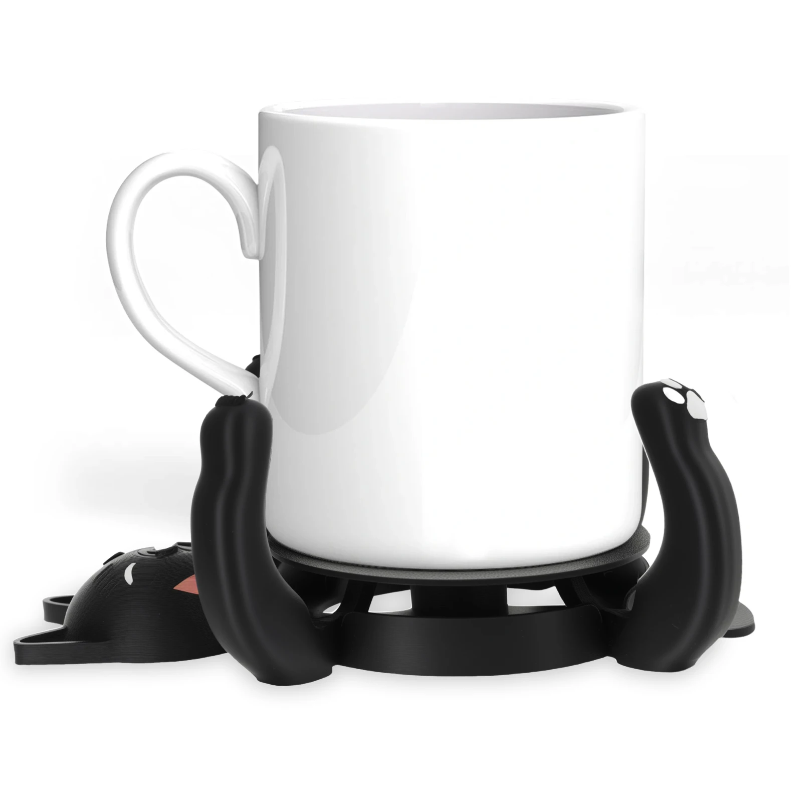 

Держатель для кружки с 3D принтом кота, креативный держатель для чашки с 3D принтом, нескользящий коврик для чашки, защитная пленка для стола для украшения журнального столика