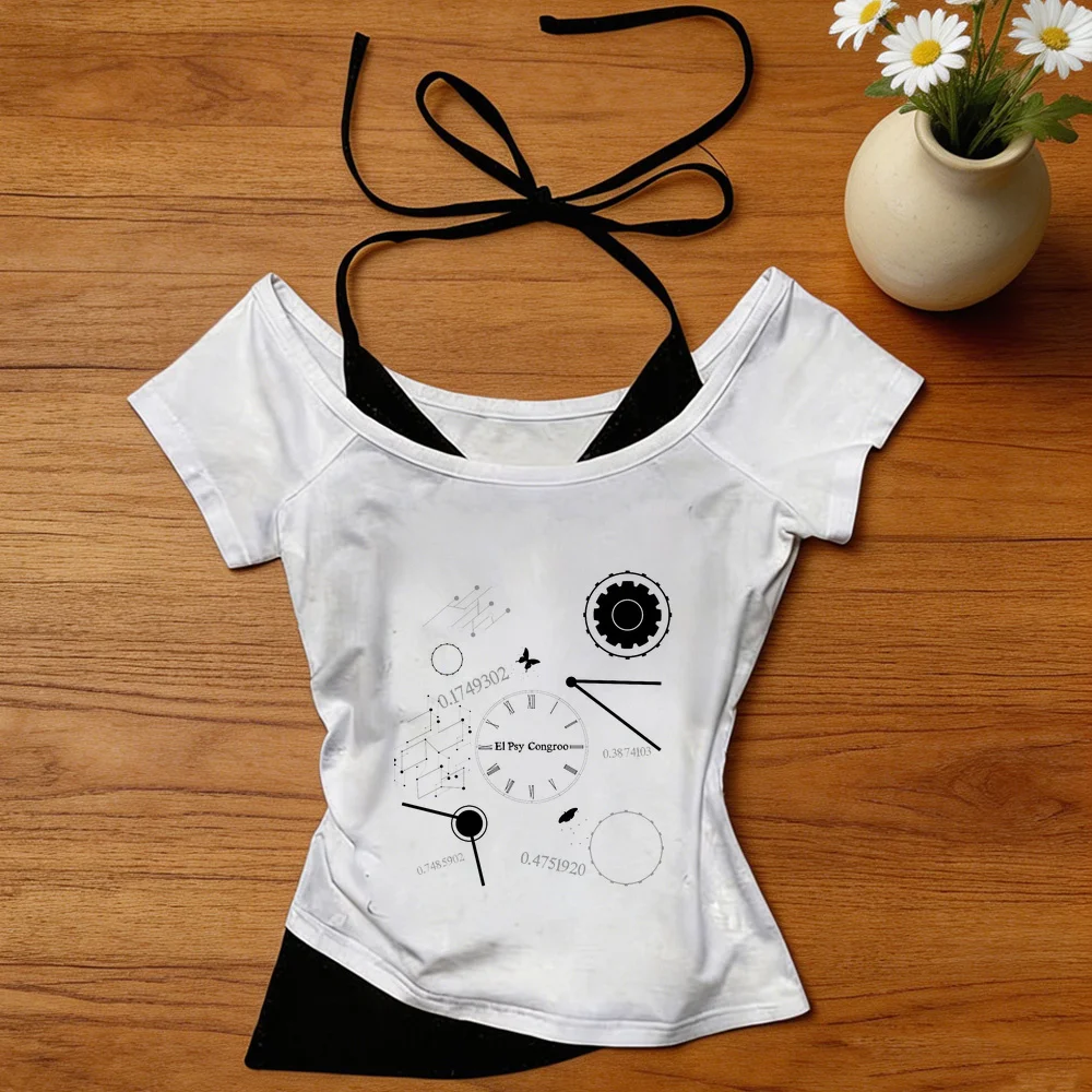 Steins Gate crop top women y2k gyaru japan shirt cute harajuku anime