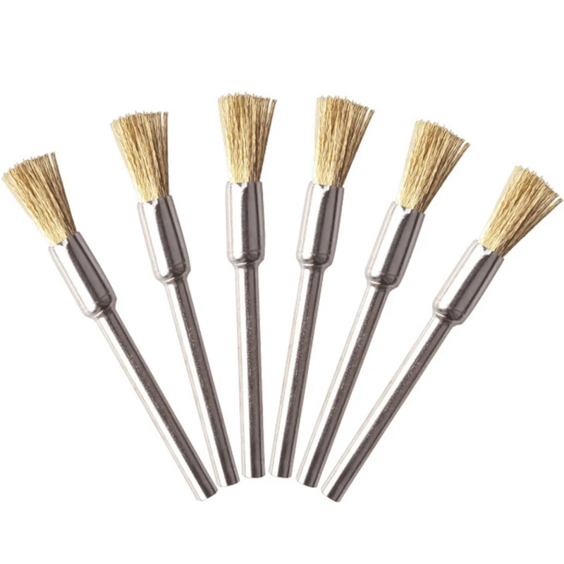 36 pz/set filo di acciaio spazzola in ottone 3.0mm trapano con gambo utensili rotanti rimozione della ruggine in metallo spazzole per ruote lucidanti Mini strumento abrasivo